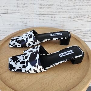 Anthropologie Caverley Murry mule cow satin sandals